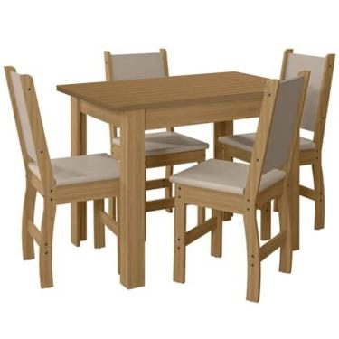 Imagem de Mesa de Jantar Bellagio com 4 Cadeiras Poliman Cor Freijó