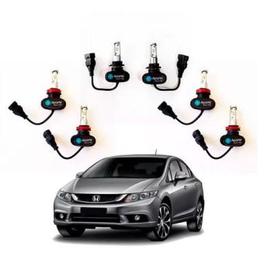 Imagem de Kit Led Civic G9 Farol Baixo  Alto  Neblina kit Premium - Aparte Lúmen