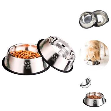 Imagem de Comedouro Pet Bebedouro 150ml Bowl em Aço inox Pote Dog 15cm - Moment