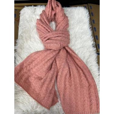 Imagem de Cachecol Lenço Echarpe De Tricô Lã Kika - princesa, Rosa