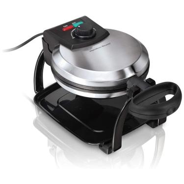 Imagem de Máquina de Waffle, 4 Fatias, Aço Inoxidável, 110v, HAMILTON BEACH 26010R, Prateado