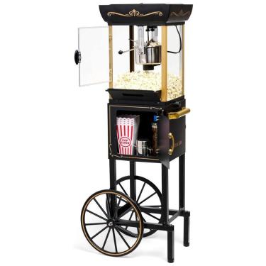 Imagem de Pipoqueira Elétrica Carrinho Profissional Faz até 10 Xicaras com Panela de 76 mL, 110V, Nostalgia, Preta