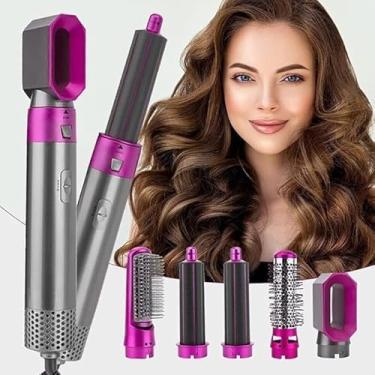 Imagem de Escova Secadora 5 em 1 Elétrica, Alisa, Modela, Seca, Baby Liss, Ar Quente, Pente modelador de Cabelos , Com tecnologia Ions que dá Brilho Natural e Volume Perfeito, Revestimento Ceramico Evitando Frizz.