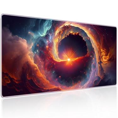 Imagem de Mouse pad para jogos de 60 x 29 cm, tapete de mouse com temas cósmicos GG e tapete de mesa, superfície lisa e base antiderrapante, mouse pad profissional grande para jogos, teclado e mouse pad para