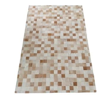 Imagem de Tapete De Couro Natural Legítimo Costurado 1,50 x 1,00 M (Bege)