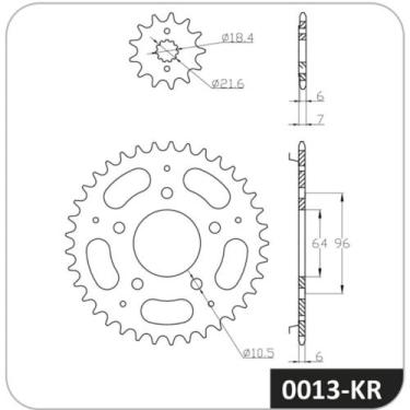 Imagem de Kit de relação Honda Cbx 250 Twister 2001 a 2008 COBREQ