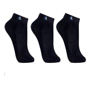 Imagem de Meia Lupo Au Walk Kit3 Cano Curto, Preto, 41 a 44