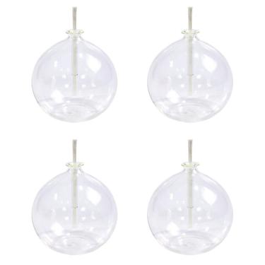 Imagem de Kit Velas Lamparina De Vidro 300ml Redonda Bolinha Resistente - 4 Unidades