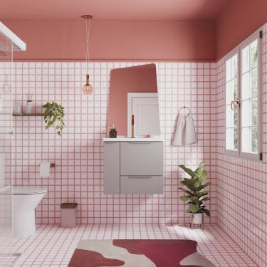 Imagem de Gabinete para Banheiro em Aço com Porta Basculante Caqui