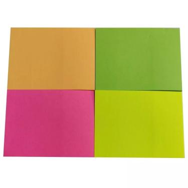 Imagem de Bloco Adesivo Quadrado 50x38 mm 4 Unidades 400 Folhas Office Basics Reposicionável