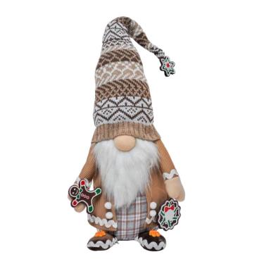 Imagem de Papai Noel em Pe Escandinavo Marrom e Branco com Cookie