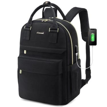 Imagem de Mochila para laptop LOVEVOOK para mulheres de 15,6" com porta USB à prova d`água