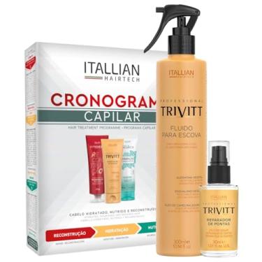 Imagem de Trivitt, FLUIDO PARA ESCOVA TRIVITT 300ML + KIT ITALLIAN HAIRTECH CRONOGRAMA CAPILAR + REPARADOR DE PONTAS TRIVITT 30ML