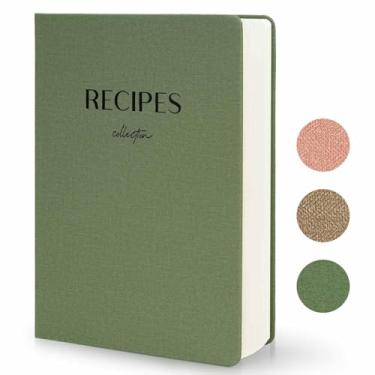 Imagem de hi!SCI Livro de receitas para escrever em suas próprias receitas, caderno de receitas em branco com 192 páginas, diário de receitas de capa dura de 18 x 25 cm para amantes de culinária familiar, livro