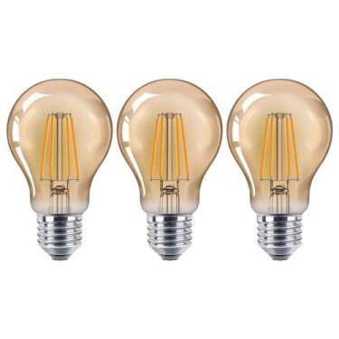 Imagem de 3 Lâmpadas Filamento Led A60 Decorativa 4w Bivolt E27 Varal Luz Retrô 