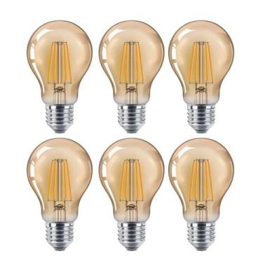 Imagem de 6 Lâmpadas Filamento Led A60 Decorativa 4w Bivolt E27 Varal Luz Retrô 