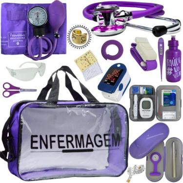 Imagem de Kit Enfermagem Premium Basico - Love Saude, ROXO TRANSPARENTE PREMIUM