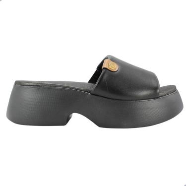 Imagem de Tamanco Feminino Modare Napa Strech Sense Flex Preto Camel