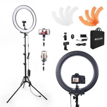 Imagem de Kit de Luz Circular LANGELECTR 18cm 55W 5500K - com Suporte e Clip par