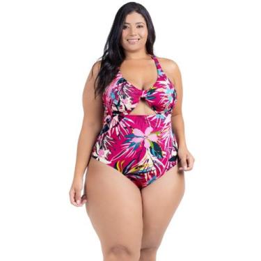 Imagem de Body Plus Size Praia Piscina Com Bojo Reforçado Estampado - HYPE MODAS