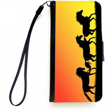 Imagem de Rikki Knight Capa carteira flip com silhueta de cavalos galopantes para iPhone 5c da Apple