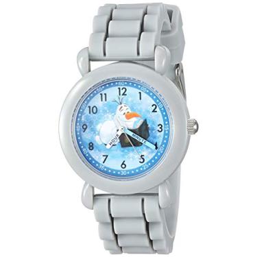Imagem de Disney Relógio analógico de quartzo para meninos Frozen 2 com pulseira de silicone, cinza, 16 (modelo: WDS000820)
