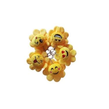 Imagem de Chaveiro emoji de flor em pelucia pacote com 1 dz - Bijuterias Firmesa
