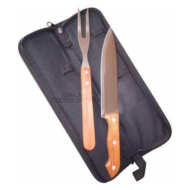 Imagem de Kit Churrasco Faca Garfo 13" Presente Dia Dos Namorados