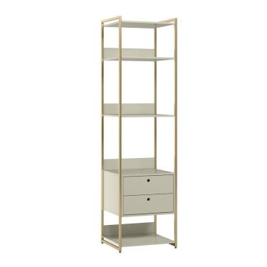 Imagem de Estante Para Livros Industrial 2 Gavetas 5 Prateleiras 03 Olivar Off White