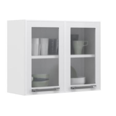 Imagem de Armário 70Cm 2 Portas De Vidro Florença Itatiaia Branco