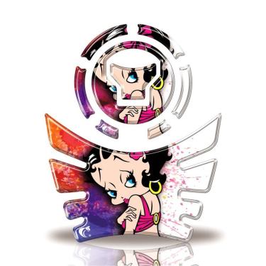 Imagem de Kit Protetor Tanque E Bocal Moto Honda Acima 2018 Betty Boop Branco