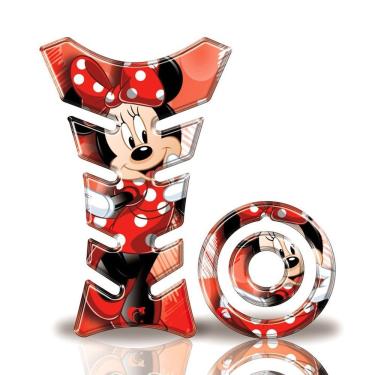 Imagem de Kit Protetor Tanque Adesivo Moto Yamaha Factor 125/150 Até Ano 2016 Minnie Vermelho Vermelho