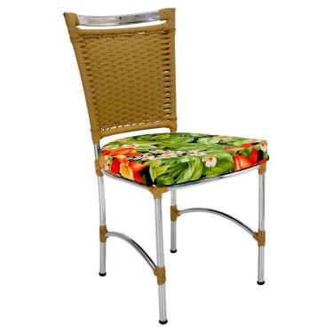 Imagem de Cadeira Em Alumínio E Fibra Sintética Jk Cozinha Edícula Avelã E Saquarema