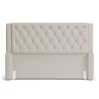 Imagem de Cabeceira Atena Para Cama Box Queen Size 160cm Capitonê Com Frame Suede Bege Claro - Desk Design