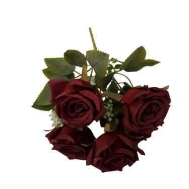 Imagem de Flor Artificial Buquê Com 5 Rosas 30cm