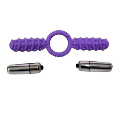Imagem de Anel Peniano Duplo Com 10 Vibrações - Clitoral Commander - Roxo