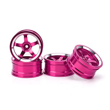 Imagem de Gavigain RC Wheel Hubs, 4Pcs Aluminum Alloy, Pink, for 1/10 Gas Power Touring Car, Drift Car