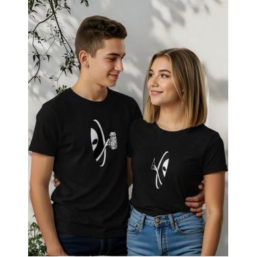 Imagem de T-shirt Para Casal Aliens E Cerveja, Básica 100% Algodão - Lobo Sete, 
