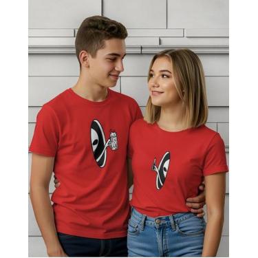 Imagem de T-shirt Para Casal Aliens E Cerveja, Básica 100% Algodão - Lobo Sete, 