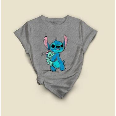 Imagem de Camiseta Stitch Desenho Casual  Tecido Leve E Estiloso - Lobo Sete, Ci