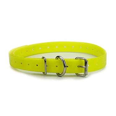 Imagem de Coleira de reposição amarela de nylon TPU resistente para receptores elétricos de cerca de cães e latidos – à prova d'água e ajustável – Compatível com Dogtra | Garmin | SportDOG | PetSafe e mais