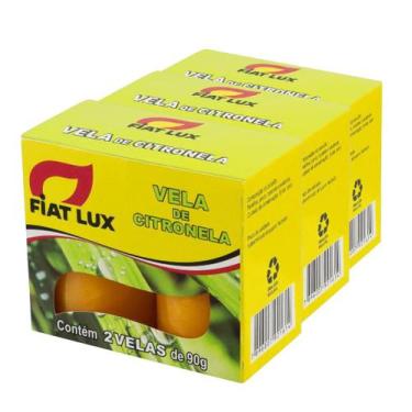 Imagem de Kit 3 Vela De Citronela Fiat Lux Caixa Com 2 Unidades Cada