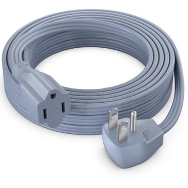 Imagem de Maximm Cabo De Extensão Para Serviço Pesado (4,5 Metros), Fio Plano, Plugue 3 Pinos, Alimentação 14 Awg - Certificado Pela Ul, Cinza, Ideal Uso Doméstico E Comercial, Eletrodomésticos, Eletrônicos,