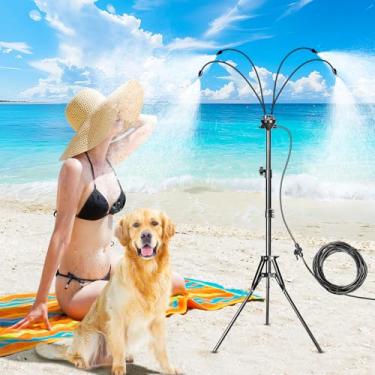 Imagem de FuBegi Borrifadores De Água Para Áreas Externas, Altura Ajustável, Sistema Nebulização 5,3 Pés Com Linha 26,2 Resfriamento Externo, Mangueira Portátil Água, Churrasqueira, Varanda, Piscina, Animais