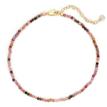 Imagem de DREMMY STUDIOS Tornozeleira feminina banhada a ouro 14 K, feita à mão, com contas, corrente de elos de contas para presente, Medium, Sem Pedra Preciosa