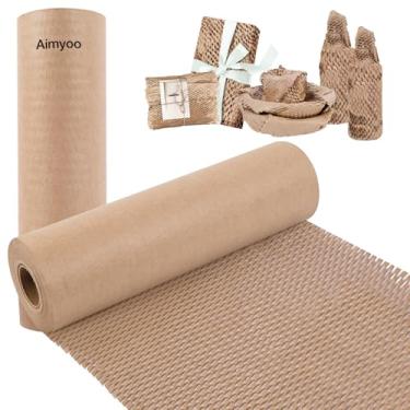 Imagem de Aimyoo Rolo De Embalagem Papel Honeycomb Para Mudança, 15" X 131', Com Amortecimento Bolhas Recicladas, Envio Ecológico Itens Frágeis Vidro