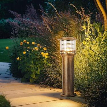 Imagem de SLAWA Lâmpadas De Poste Para Áreas Externas, Alumínio Paisagem, Com Abajur Acrílico, Coluna À Prova D'Água, Pilar, Cerca, Deck, Iluminação, Cilindro, Lâmpada Chão Gramado, Pátio, Quintal, Varanda, L