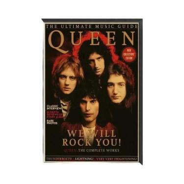 Imagem de Pôster De Papel Kraft Retrô Branco Queen Band Music Adesivo DIY Decora