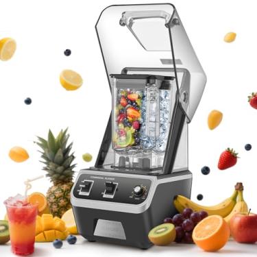 Imagem de Liquidificador comercial 2200W para smoothies - Liquidificador de bancada silencioso de alta velocidade de nível profissional, com caixa de som, 1,927 g para cozinha e uso doméstico