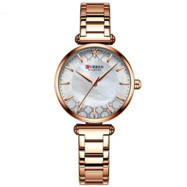 Imagem de Relógio Feminino elegante quartzo fino Strass com aço inoxidável moda casual